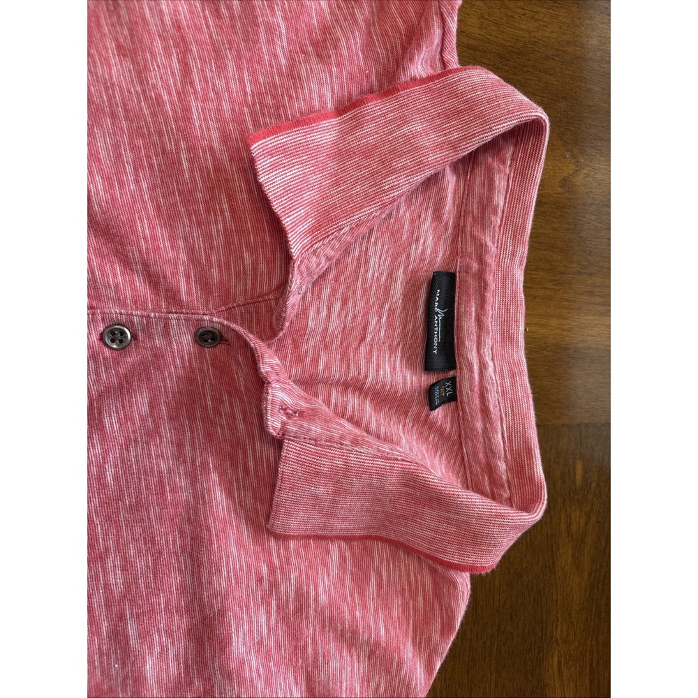 Marc Anthony Men's Slim Fit Short Sleeve Red Marble XXL